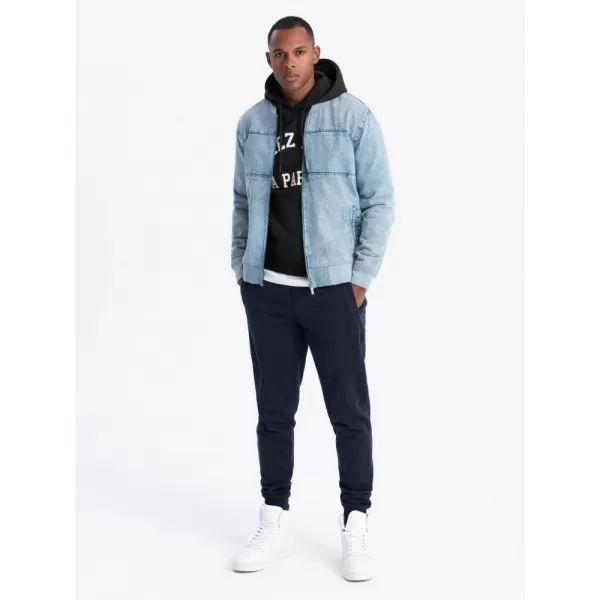  Pánská bunda OMBRE OM-JADJ-0163 LIGHT BLUE 