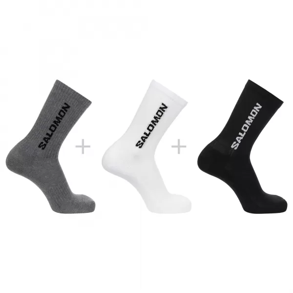  Ponožky SALOMON EVERYDAY CREW 3-PACK LC2086200 BLACK/WHITE/MED GREY MELANGE 