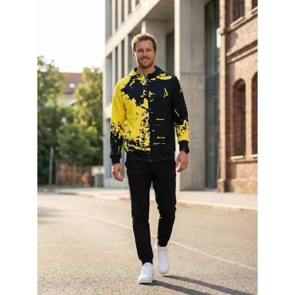  Pánská mikina na zip premium ALTISPORT VOJ/ALM057MI02 FLUO YELLOW 