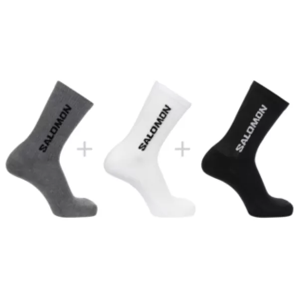  Ponožky SALOMON EVERYDAY CREW 3-PACK LC2086200 BLACK/WHITE/MED GREY MELANGE 