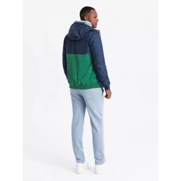 Pánská bunda OMBRE C447 GREEN/WHITE/NAVY BLUE 