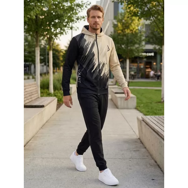  Pánská mikina na zip premium ALTISPORT VOJ/ALM006MI02 ČERNOHNĚDÁ 
