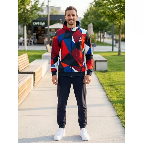  Pánská mikina na zip premium ALTISPORT VOJ/ALM007MI02 NÁMOŘNÍ MODRÁ/ČERVENÁ 