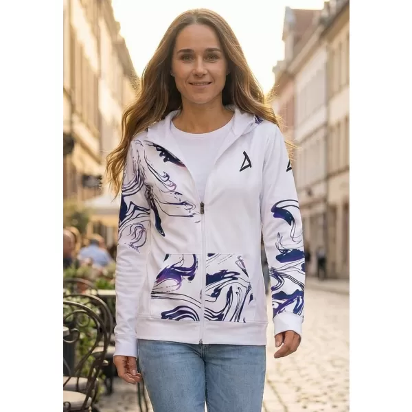  Dámská mikina na zip premium ALTISPORT VOJ/ALW064MI02 BÍLOFIALOVÁ 