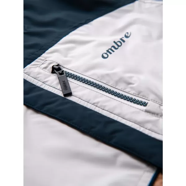  Pánská bunda OMBRE C447 WHITE/NAVY BLUE/BROWN 