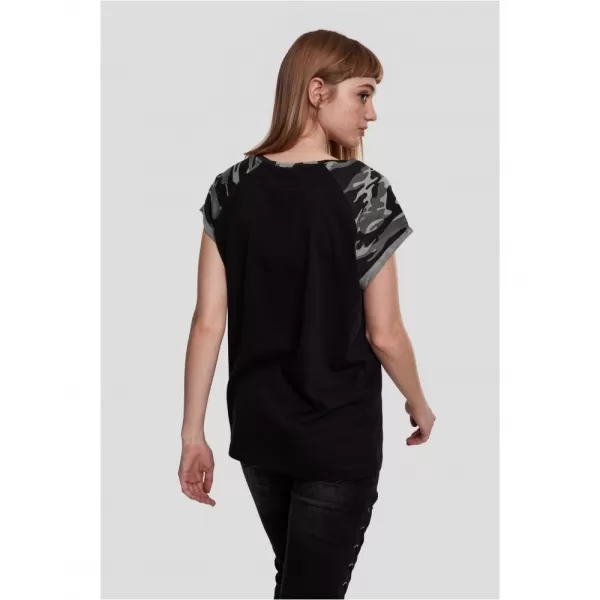  Dámské triko URBAN CLASSICS TB1913 BLACK/DARK CAMO 