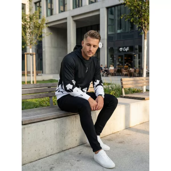  Pánská mikina premium ALTISPORT VOJ/ALM069MI01 ČERNOBÍLÁ 