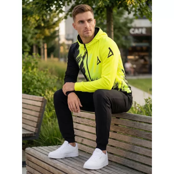  Pánská mikina na zip premium ALTISPORT VOJ/ALM006MI02 ČERNOŽLUTÁ 