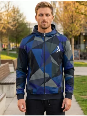 Pánská mikina na zip premium ALTISPORT VOJ/ALM007MI02 TMAVĚ MODRÁ