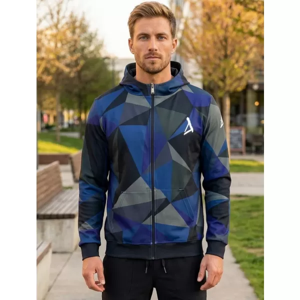  Pánská mikina na zip premium ALTISPORT VOJ/ALM007MI02 TMAVĚ MODRÁ 
