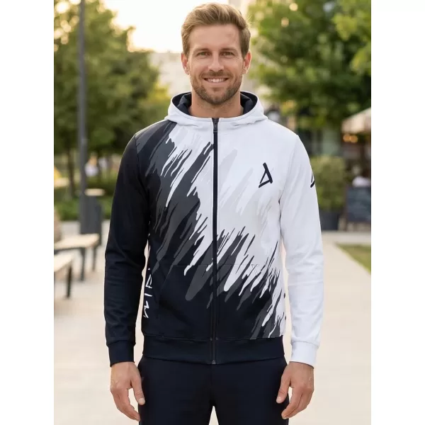  Pánská mikina na zip premium ALTISPORT VOJ/ALM006MI02 ČERNOBÍLÁ 