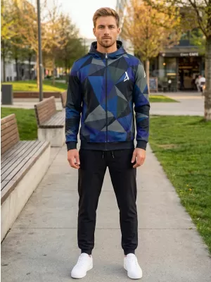 Pánská mikina na zip premium ALTISPORT VOJ/ALM007MI02 TMAVĚ MODRÁ