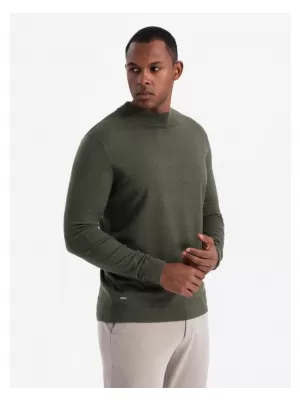 Pánský svetr OMBRE OM-SWTN-0125 DARK OLIVE