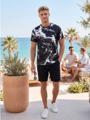 Pánské funkční triko premium ALTISPORT VOJ/ALM071TR01 ČERNOBÍLÁ