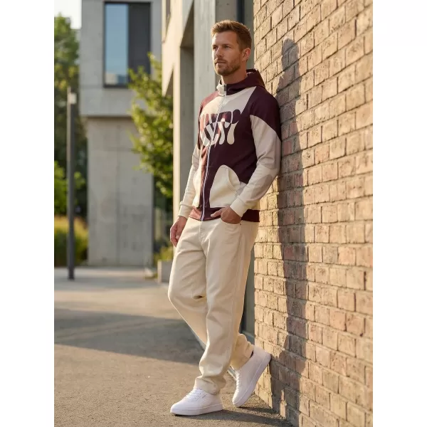  Pánská mikina na zip premium ALTISPORT VOJ/ALM056MI02 BÉŽOVÁ/RUDÁ 