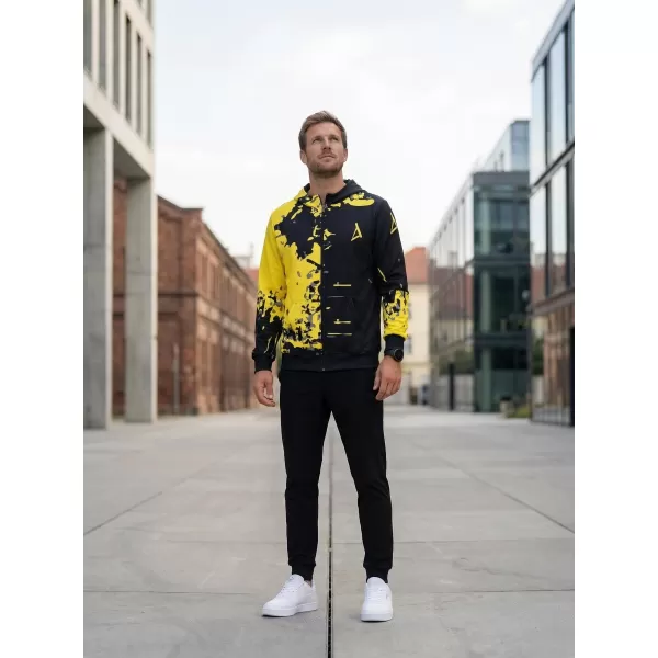  Pánská mikina na zip premium ALTISPORT VOJ/ALM057MI02 FLUO YELLOW 