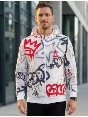 Pánská mikina na zip premium ALTISPORT VOJ/ALM054MI02 ŠEDOČERVENÁ