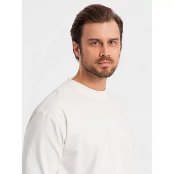  Pánské triko OMBRE OM-LSBC-0129 CREAM 