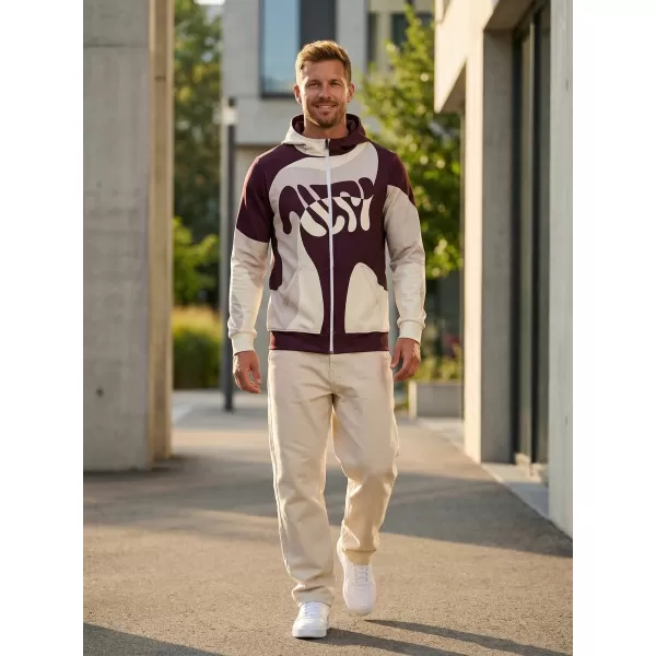  Pánská mikina na zip premium ALTISPORT VOJ/ALM056MI02 BÉŽOVÁ/RUDÁ 