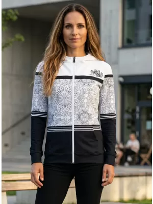 Dámská mikina na zip premium ALTISPORT VOJ/ALW023MI02 ČERNOBÍLÁ