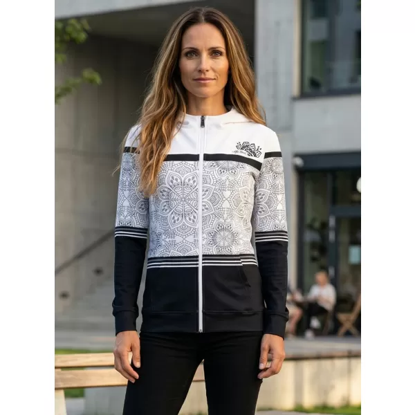  Dámská mikina na zip premium ALTISPORT VOJ/ALW023MI02 ČERNOBÍLÁ 