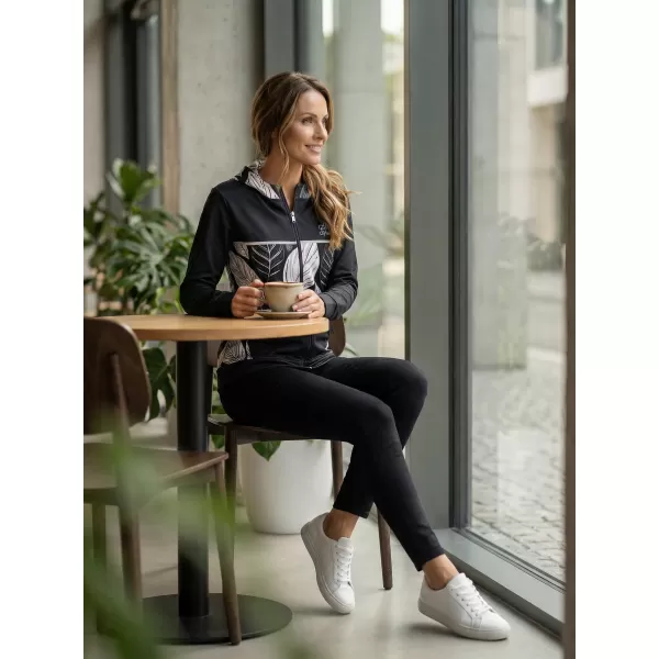  Dámská mikina na zip premium ALTISPORT VOJ/ALW061MI02 ČERNOBÍLÁ 