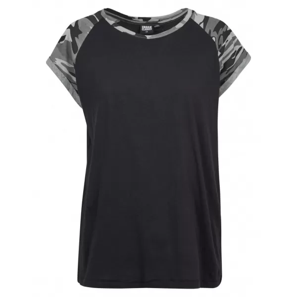  Dámské triko URBAN CLASSICS TB1913 BLACK/DARK CAMO 