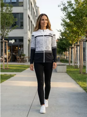 Dámská mikina na zip premium ALTISPORT VOJ/ALW023MI02 ČERNOBÍLÁ