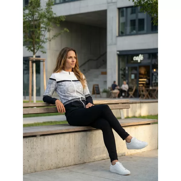 Dámská mikina na zip premium ALTISPORT VOJ/ALW023MI02 ČERNOBÍLÁ 