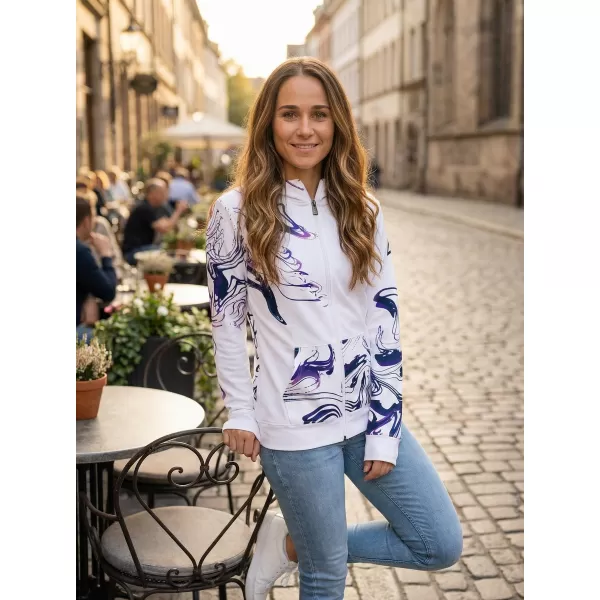  Dámská mikina na zip premium ALTISPORT VOJ/ALW064MI02 BÍLOFIALOVÁ 