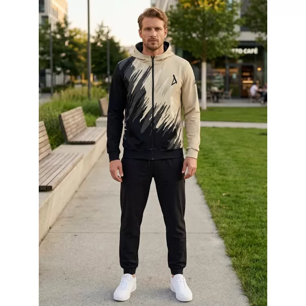  Pánská mikina na zip premium ALTISPORT VOJ/ALM006MI02 ČERNOHNĚDÁ 