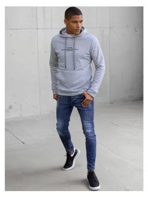 Pánská mikina DSTREET SVĚTLE ŠEDÁ