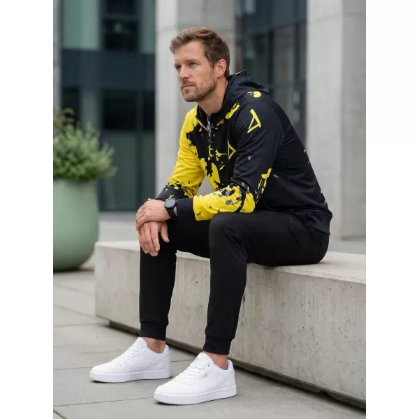  Pánská mikina na zip premium ALTISPORT VOJ/ALM057MI02 FLUO YELLOW 