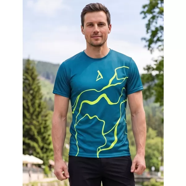  Pánské funkční triko premium ALTISPORT VOJ/ALM073TR01 NAVY-FLUO YELLOW 