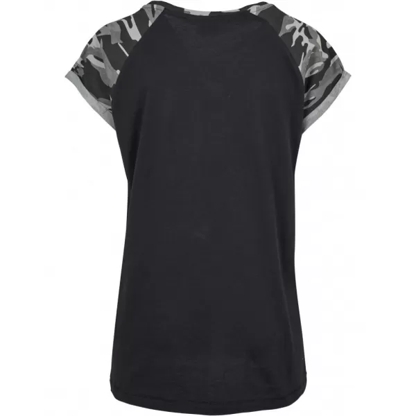  Dámské triko URBAN CLASSICS TB1913 BLACK/DARK CAMO 