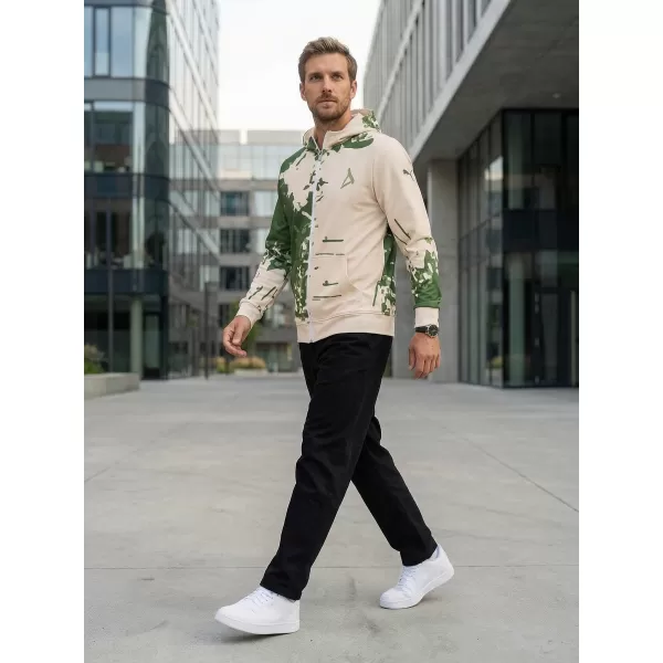  Pánská mikina na zip premium ALTISPORT VOJ/ALM057MI02 ZELENÁ 