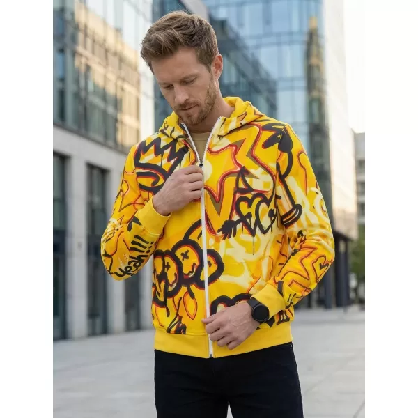  Pánská mikina na zip premium ALTISPORT VOJ/ALM054MI02 ŽLUTÁ 