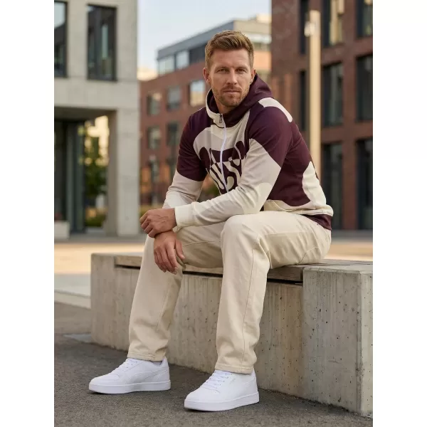  Pánská mikina na zip premium ALTISPORT VOJ/ALM056MI02 BÉŽOVÁ/RUDÁ 
