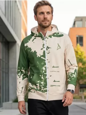 Pánská mikina na zip premium ALTISPORT VOJ/ALM057MI02 ZELENÁ