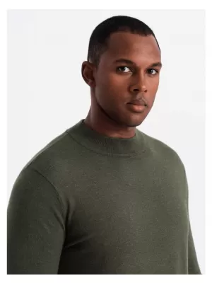 Pánský svetr OMBRE OM-SWTN-0125 DARK OLIVE