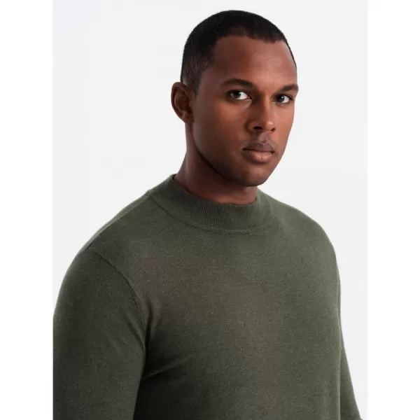  Pánský svetr OMBRE OM-SWTN-0125 DARK OLIVE 