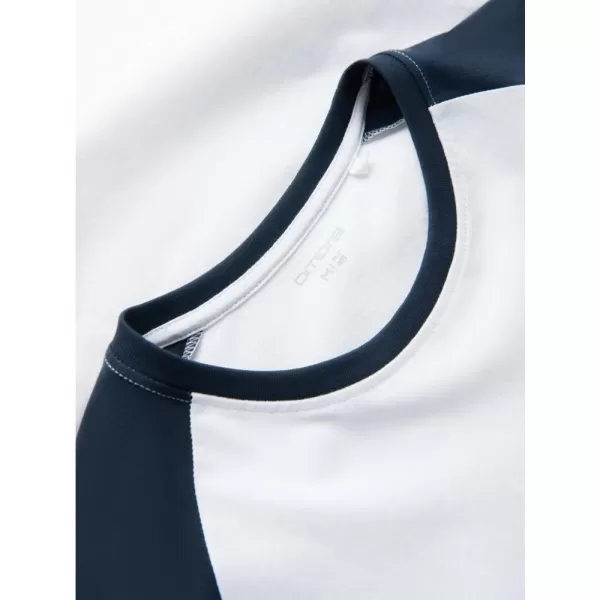  Pánské triko OMBRE OM-LSCL-0105 WHITE AND NAVY 
