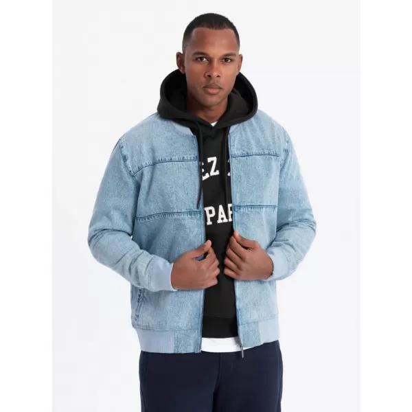  Pánská bunda OMBRE OM-JADJ-0163 LIGHT BLUE 