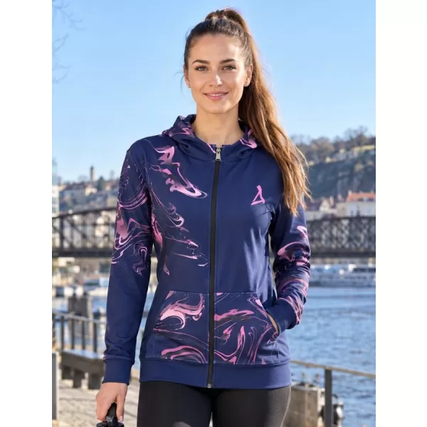  Dámská mikina na zip premium ALTISPORT VOJ/ALW064MI02 MODRORŮŽOVÁ 