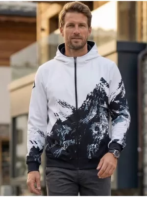 Pánská mikina na zip premium ALTISPORT VOJ/ALM059MI02 BÍLÁ