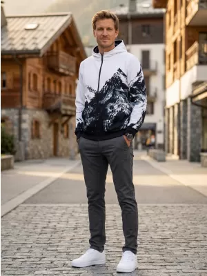 Pánská mikina na zip premium ALTISPORT VOJ/ALM059MI02 BÍLÁ