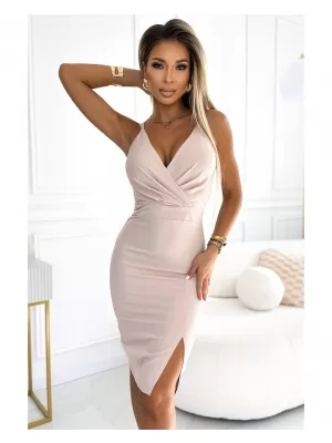 Dámské šaty NUMOCO 555-1 BÉŽOVÁ