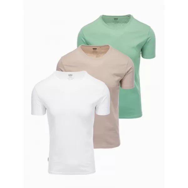 Pánská košile OMBRE OM-TSBS-0232 GRAY-GREEN/WHITE/BEIGE 