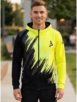 Pánská mikina na zip premium ALTISPORT VOJ/ALM006MI02 ČERNOŽLUTÁ