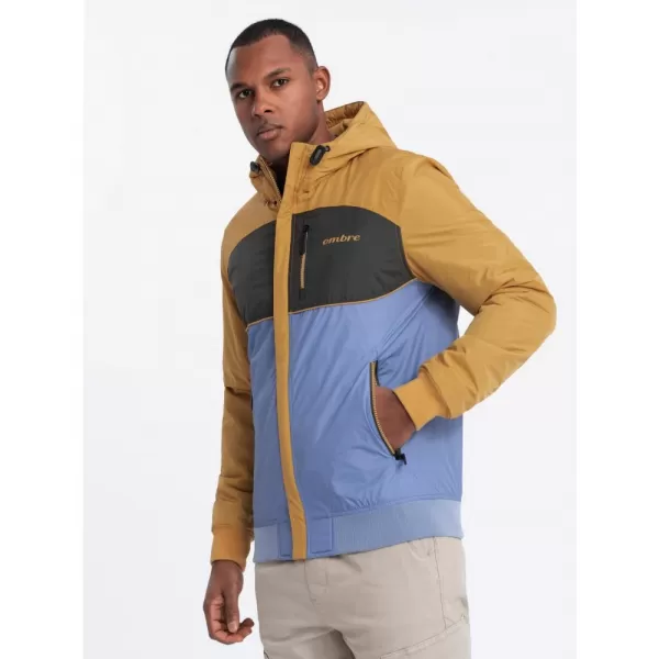  Pánská bunda OMBRE C447 BLUE/DARK GREY/MUSTARD 